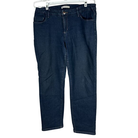 Lee Slender Secret Lower On The Waist Denim Jeans Size 16 Womens Dark Wash - Picture 1 of 4